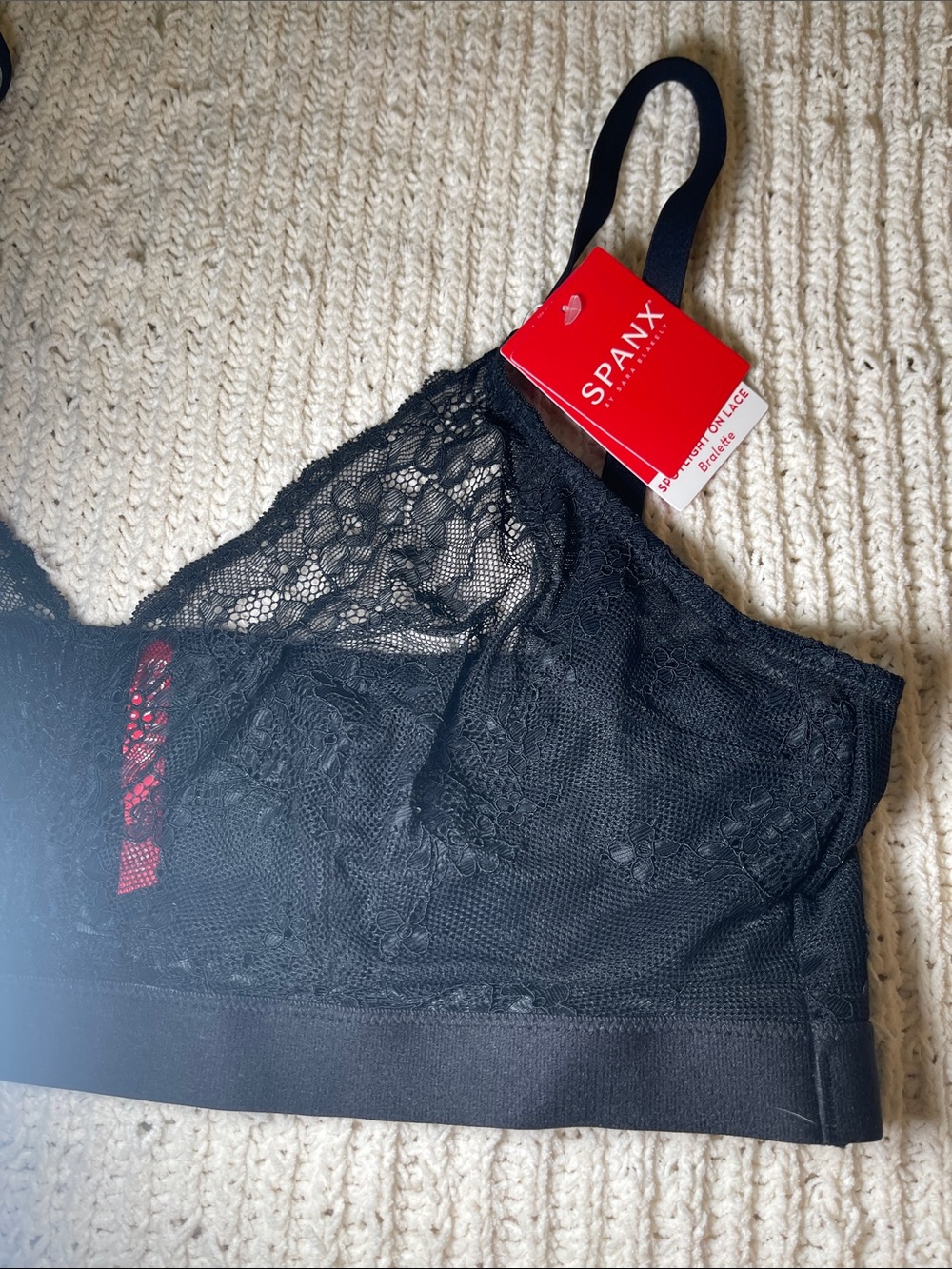 SPANX Black Lace Wireless Bralette - Picture 4 of 8